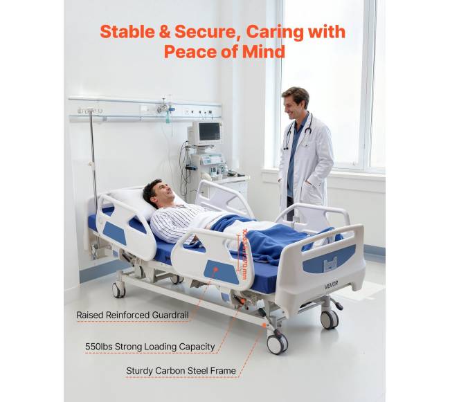 Elektrinė funkcinė ligoninės lova su Trendelenburg funkcija3