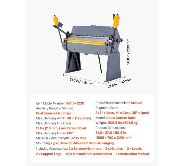 Lakštų lenkimo staklės, 1220 mm pločio6