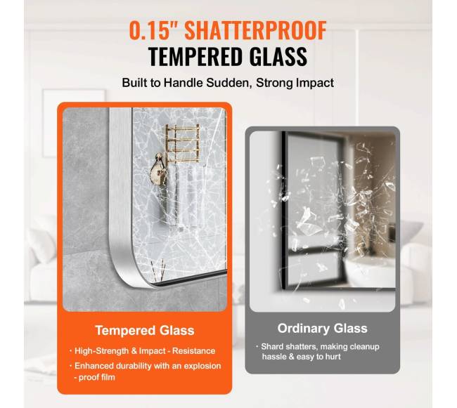 Kvadratinis sieninis veidrodis su aliuminio rėmu2