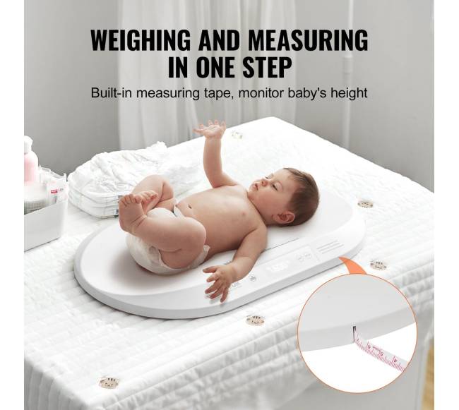 Kūdikio svarstyklės su matavimo juosta ir funkcijomis4