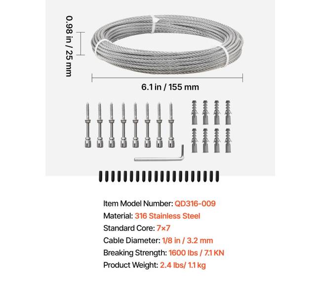 3.2 mm nerūdijančio plieno trosas6