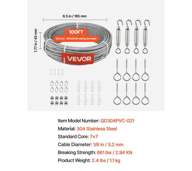 3,2 mm plieninio lyno rinkinys, 30,5 m6