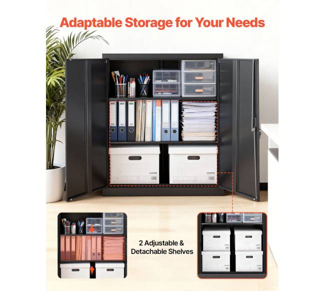 Plieninė metalinė spintelė su reguliuojamomis lentynomis3