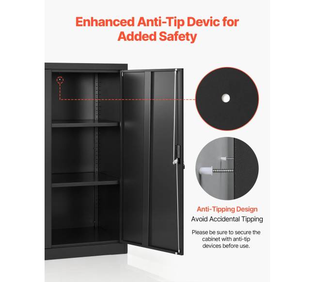 Plieninė metalinė spintelė su reguliuojamomis lentynomis4