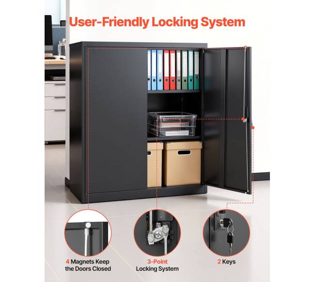 Plieninė metalinė spintelė su reguliuojamomis lentynomis5