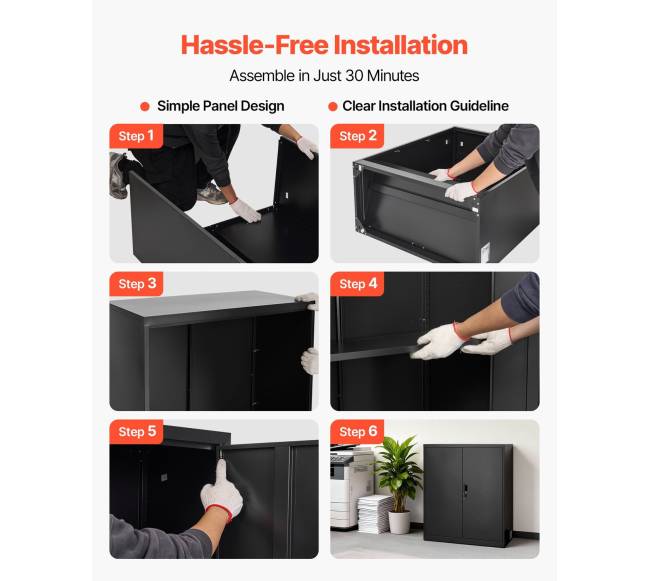 Plieninė metalinė spintelė su reguliuojamomis lentynomis6