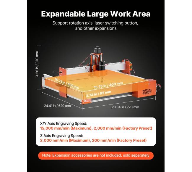 CNC frezavimo staklės su 100 W verpste3