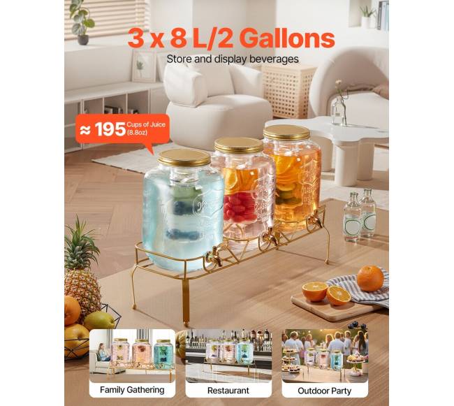 Gėrimų dozatorius su stovu 8 l1