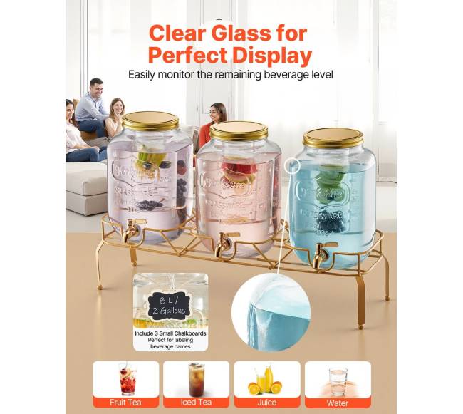 Gėrimų dozatorius su stovu 8 l3