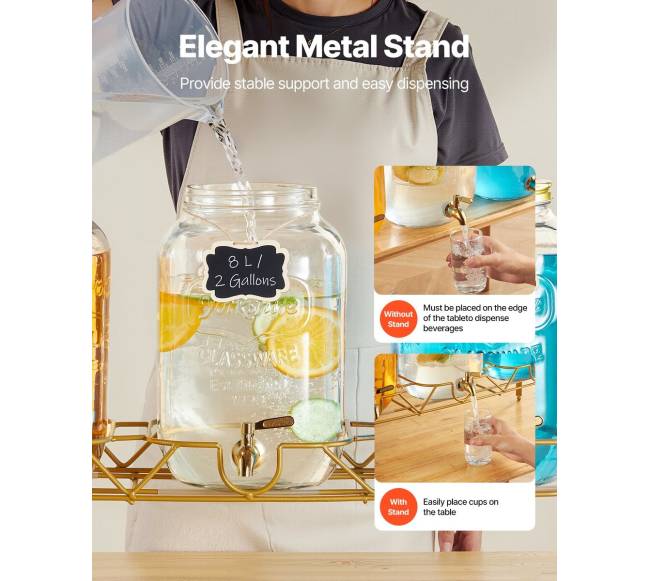 Gėrimų dozatorius su stovu 8 l4