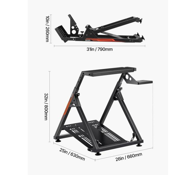 Sulankstomas lenktynių vairaračio stovas Logitech G923 G920 G29 G276