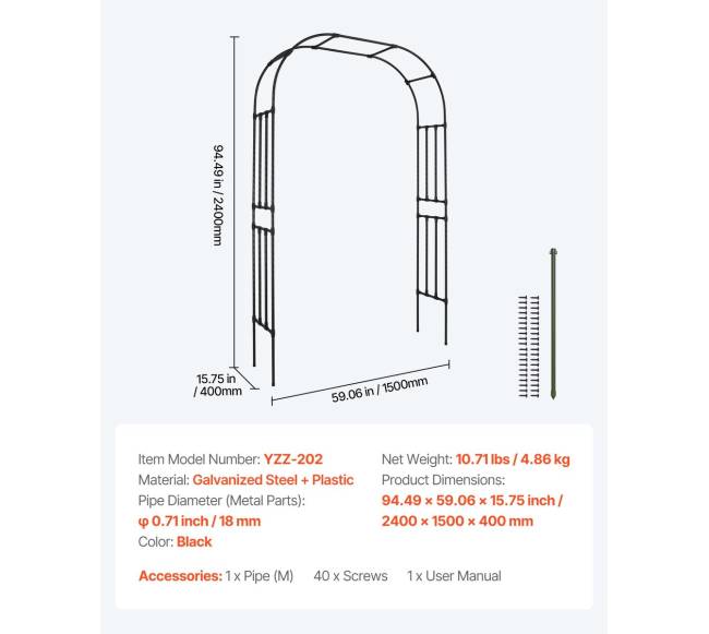 Metalinė sodo arka vijokliams6