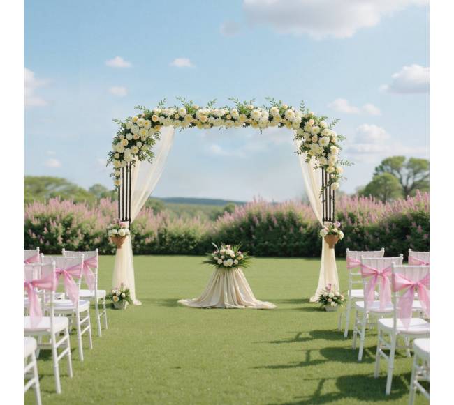 Metalinė sodo arka augalams7