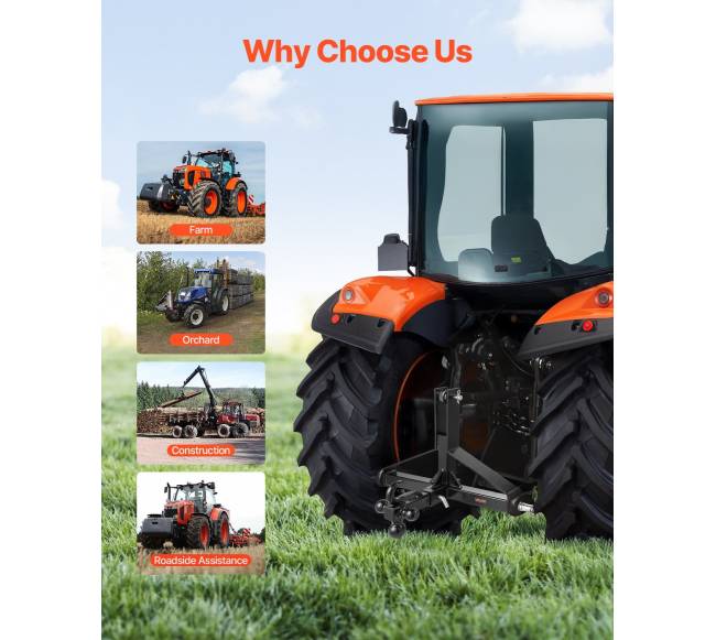 3 taškų traktoriaus priekabos kablys su 2 colių lizdu3