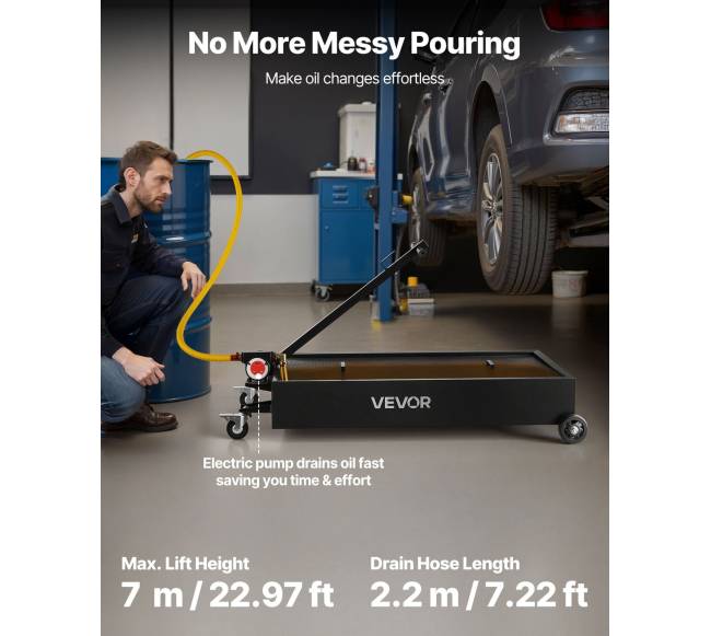 Mažos profilio alyvos išleidimo talpa su siurbliu1