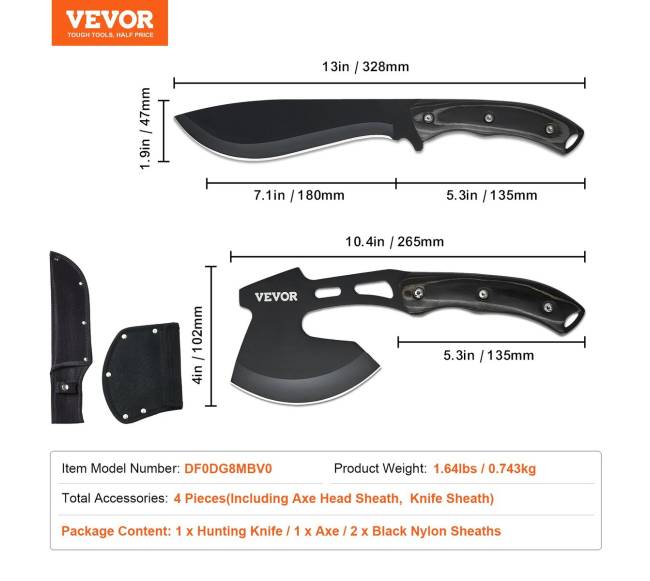 medžioklės peilis ir kirvis rinkinys6