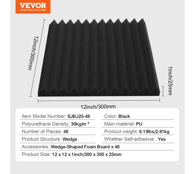 Akustinės putos 48 vnt lipnios sienai luboms6