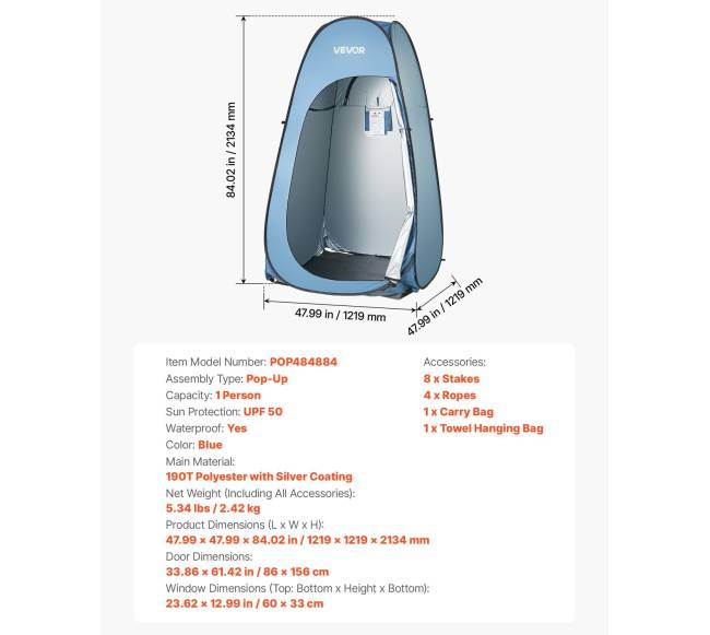 Išskleidžiama dušo palapinė, mobilus privatumo kambarys6