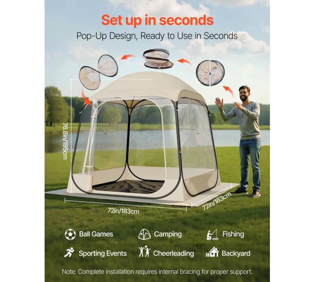 Išskleidžiama sportinė palapinė, skaidri kupolas1