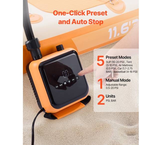 Irklentės pompa 40PSI pripučiamiems valčiai3