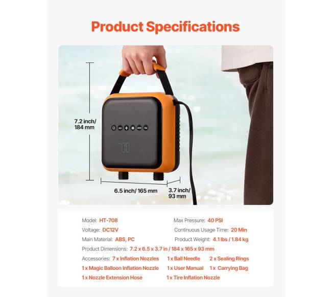 Irklentės pompa 40PSI pripučiamiems valčiai6