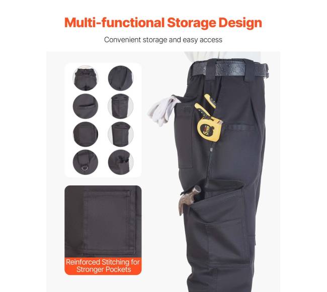 Apsauginės kelnės su daug kišenių vyrams4