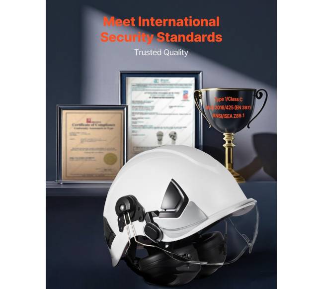 Saugos šalmų ABS su ausinėmis ir vizoriumi1