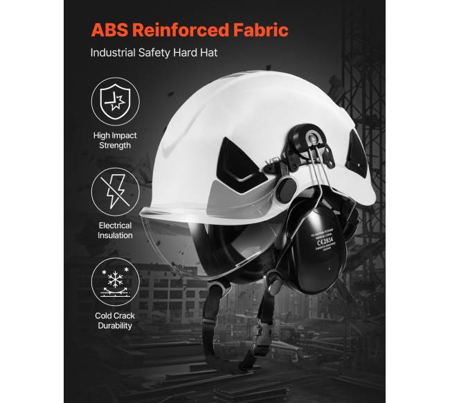 Saugos šalmų ABS su ausinėmis ir vizoriumi2