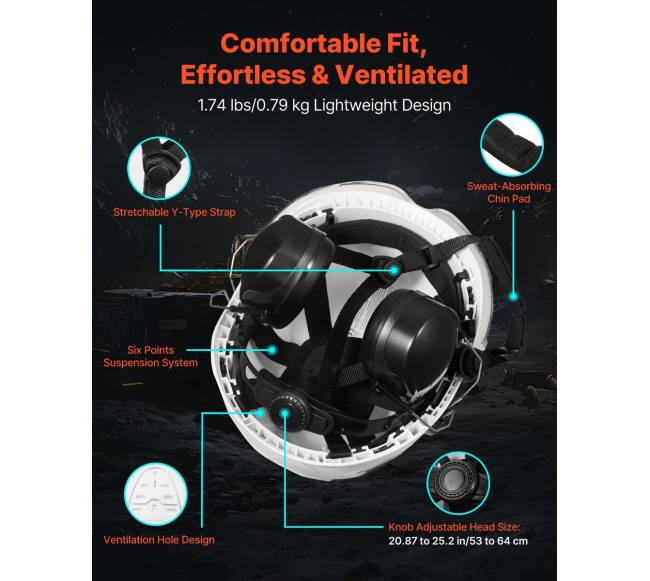 Saugos šalmų ABS su ausinėmis ir vizoriumi3