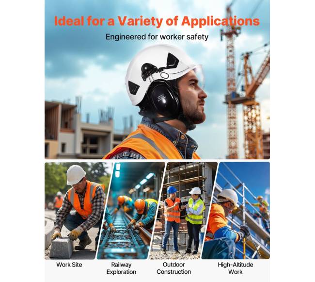 Saugos šalmų ABS su ausinėmis ir vizoriumi5