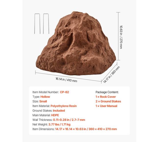 Dirbtinis akmuo sodui, rudas, mažas6