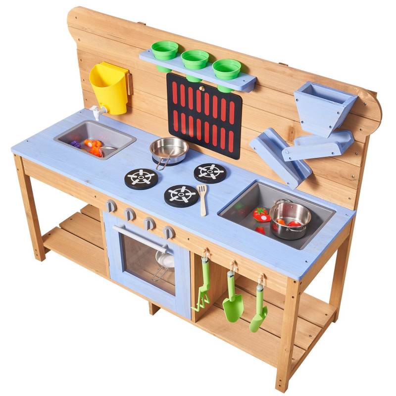 Vaikiškas lauko medinis purvo virtuvė0