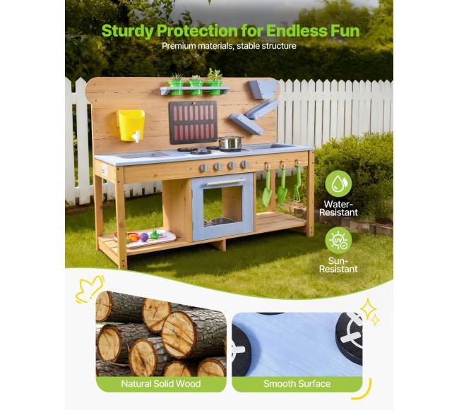 Vaikiškas lauko medinis purvo virtuvė2