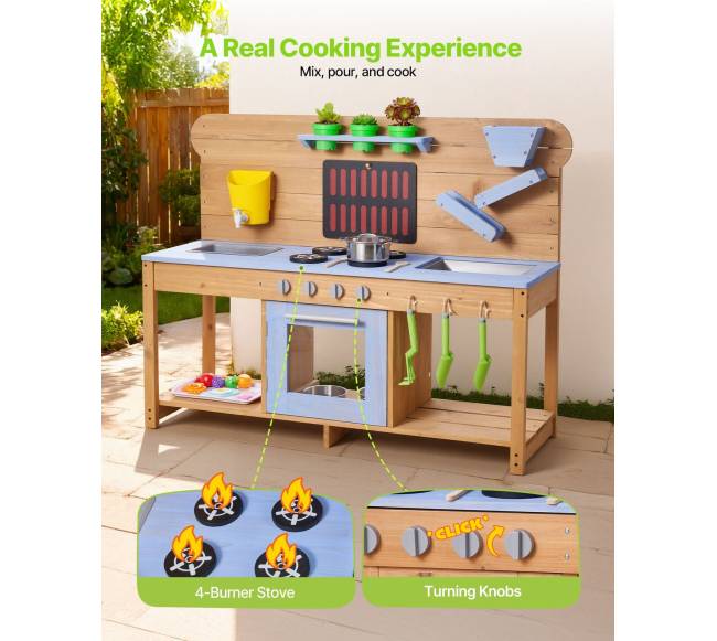 Vaikiškas lauko medinis purvo virtuvė3