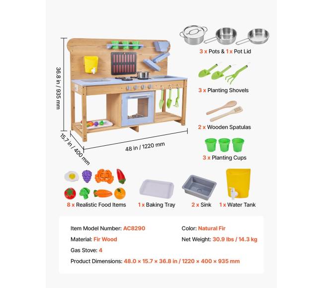 Vaikiškas lauko medinis purvo virtuvė6