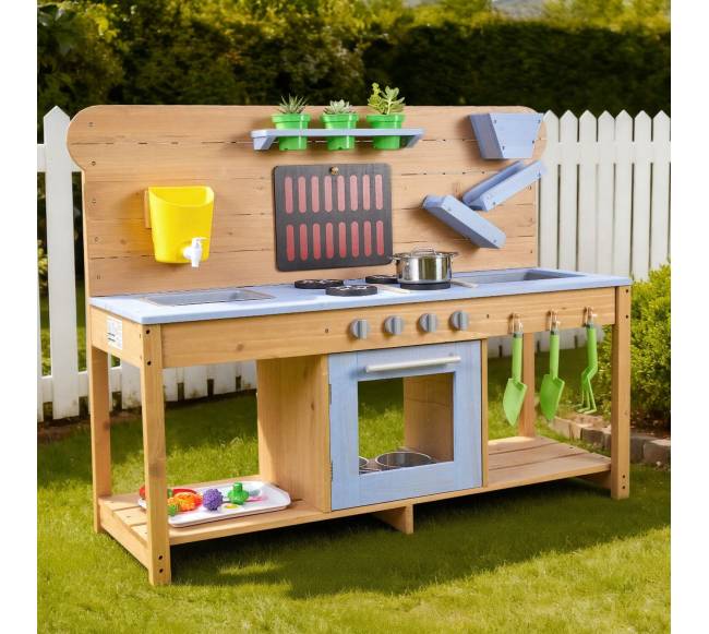 Vaikiškas lauko medinis purvo virtuvė7