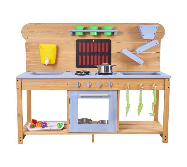 Vaikiškas lauko medinis purvo virtuvė10