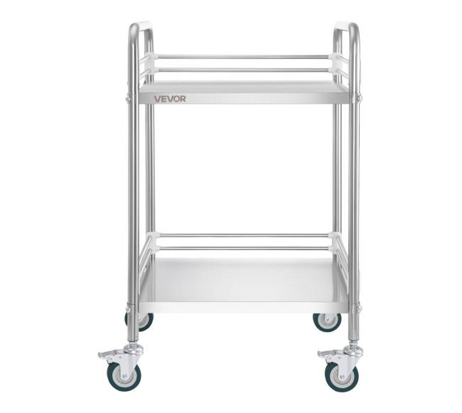 Nerūdijančio plieno vežimėlis su 2 lygių ratukais9