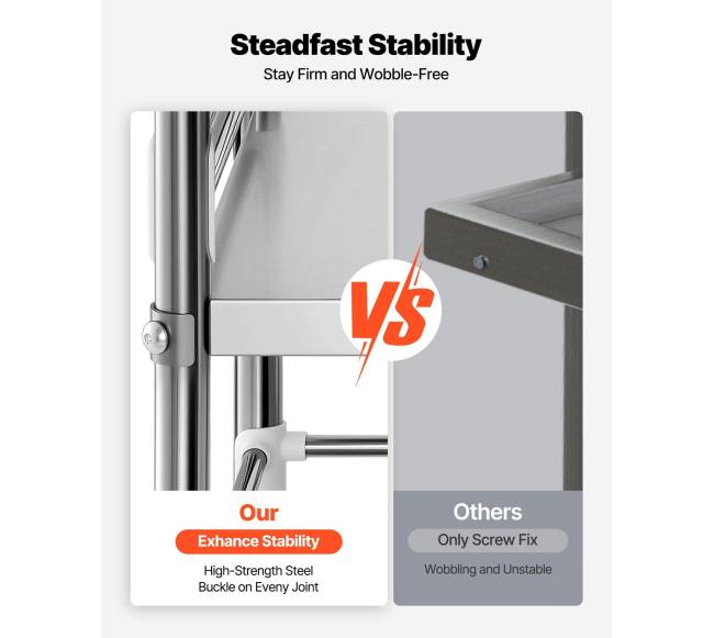 Nerūdijančio plieno vežimėlis su 3 aukštais2