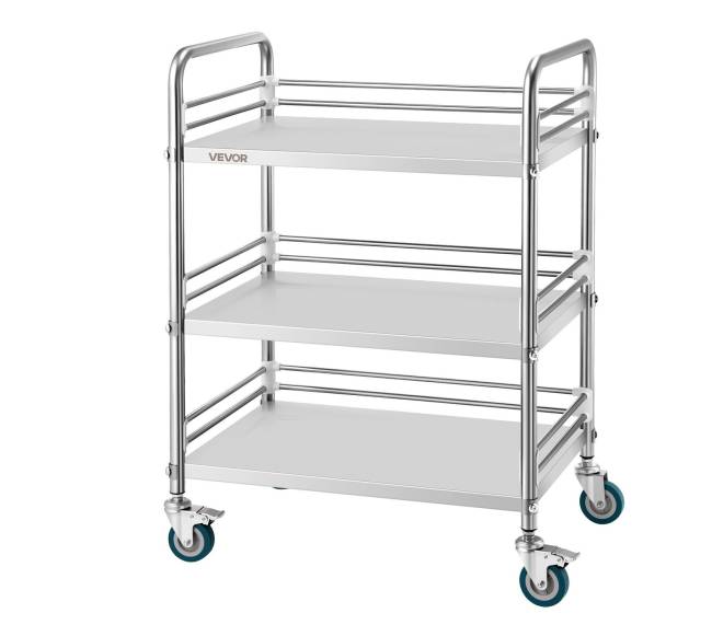 Nerūdijančio plieno vežimėlis su 3 aukštais8