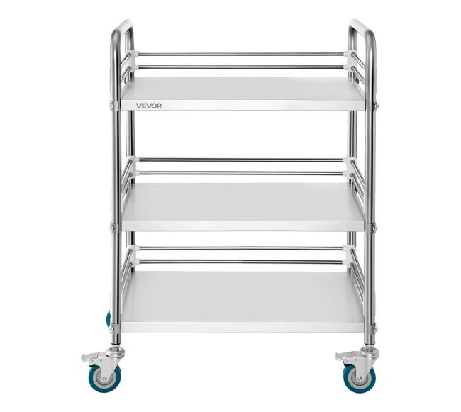Nerūdijančio plieno vežimėlis su 3 aukštais10