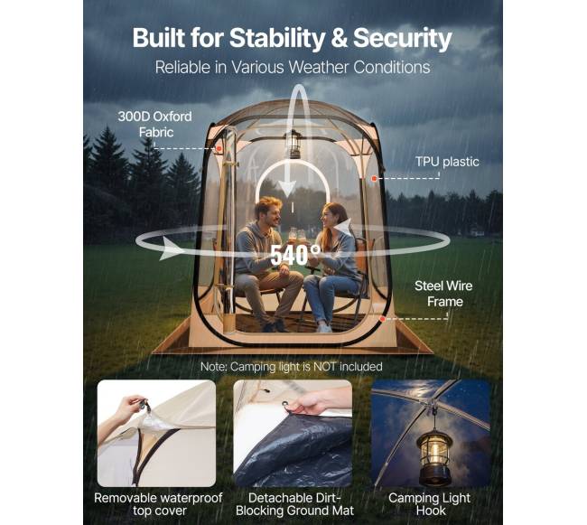 Iššokantis skaidrus kupolo palapinė2