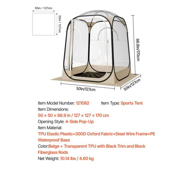 Iššokantis skaidrus kupolo palapinė6