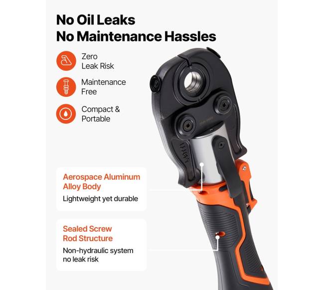 Belaidis vamzdžių užspaudimo įrankis PEX ir aliuminio vamzdžiams5