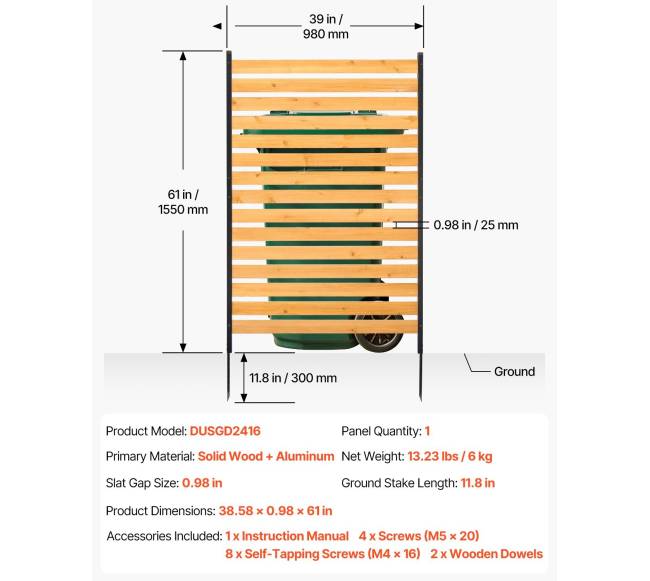 Medinė privatumo tvora sode6