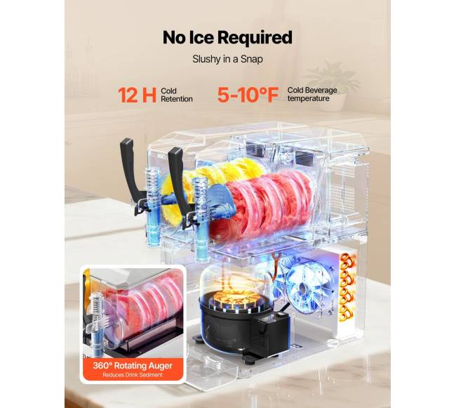 Šalčio mašina 3L100oz, 2 talpos namams2