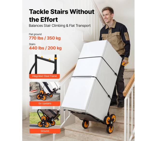 Laiptų kopimo karutis 200 kg su teleskopine rankena1