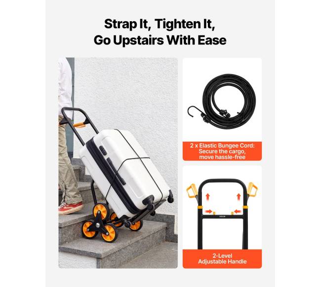 Laiptų kopimo karutis 200 kg su teleskopine rankena4