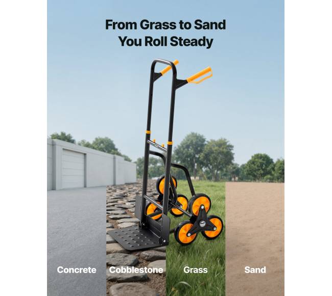 Laiptų kopimo karutis 200 kg su teleskopine rankena5