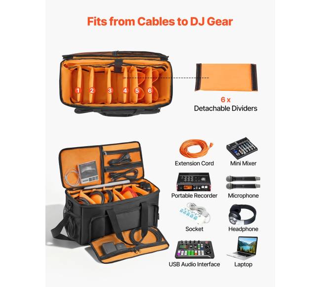 Riedanti DJ kabelių kuprinė su ratais1